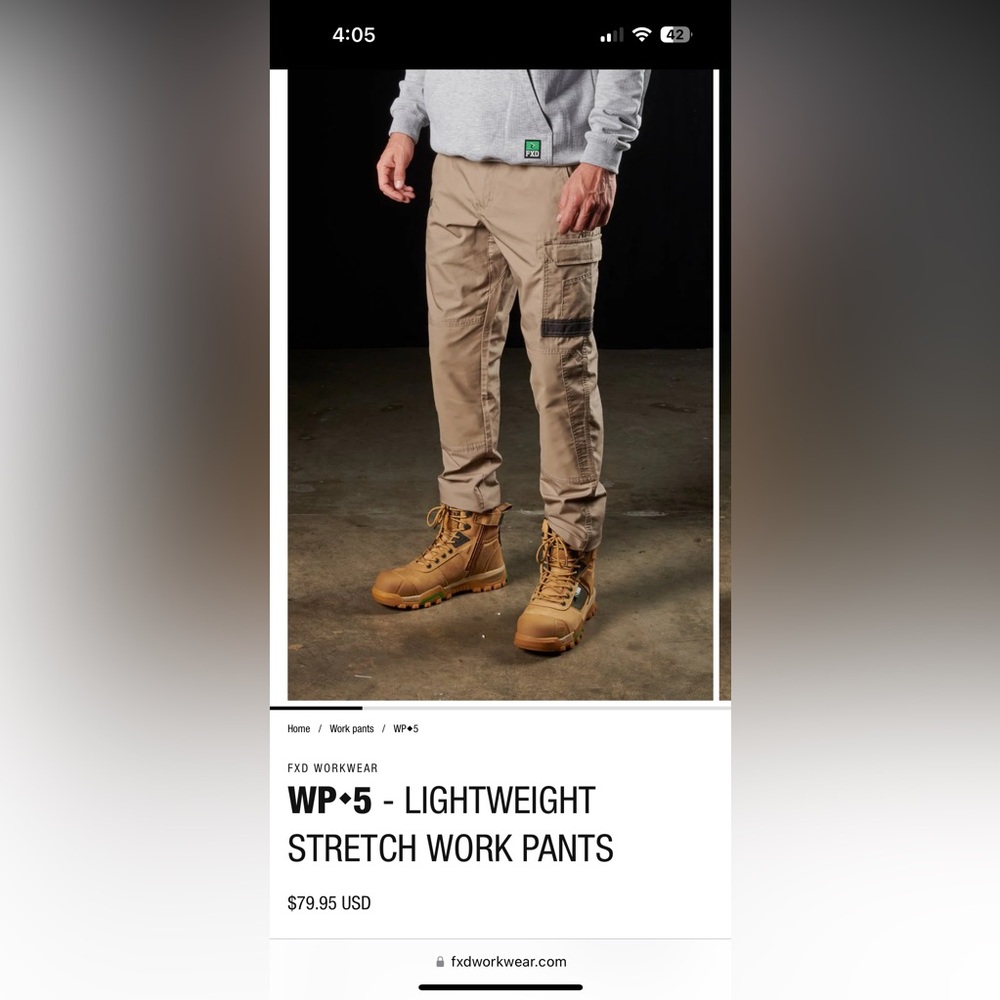 FXD WP5 work pants 34x32